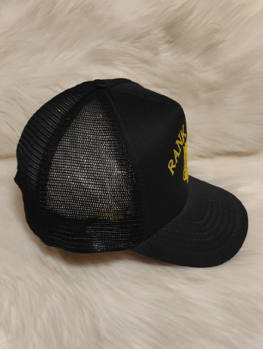 (C-75) RARE! Rank & File Ticket Horse Heads Black/Yellow Trucker Hat